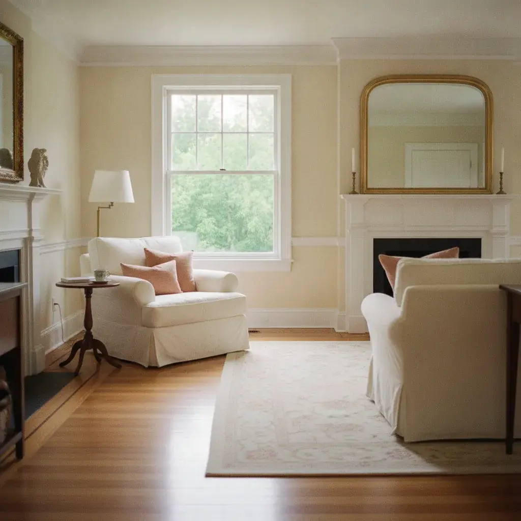 A bright, freshly cleaned living room