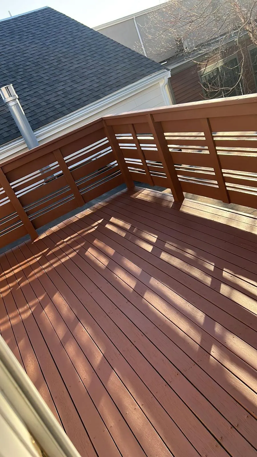 The same deck after Colorstar sanded and stained it